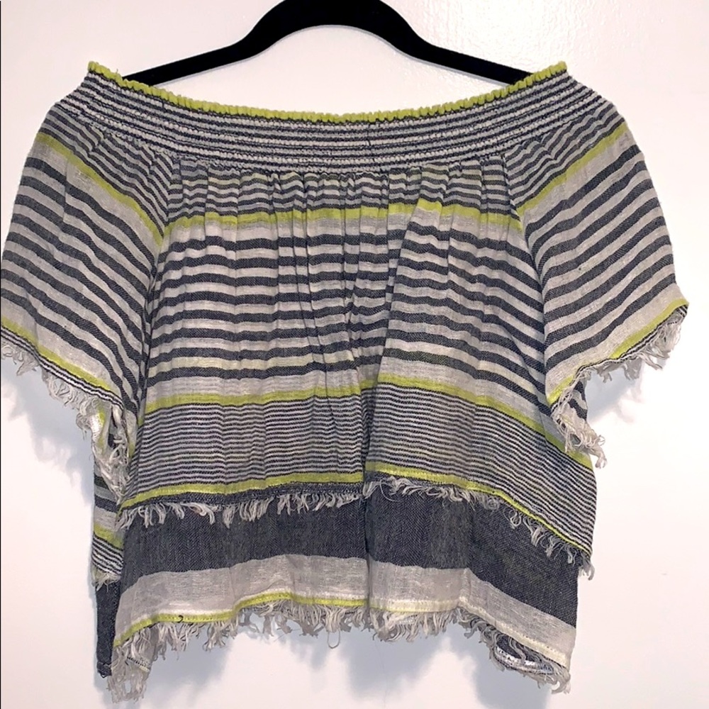 Off-the-shoulder striped top